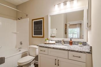 Ensuite bathroom at willowest in vinings apartments in atlanta, ga 30339